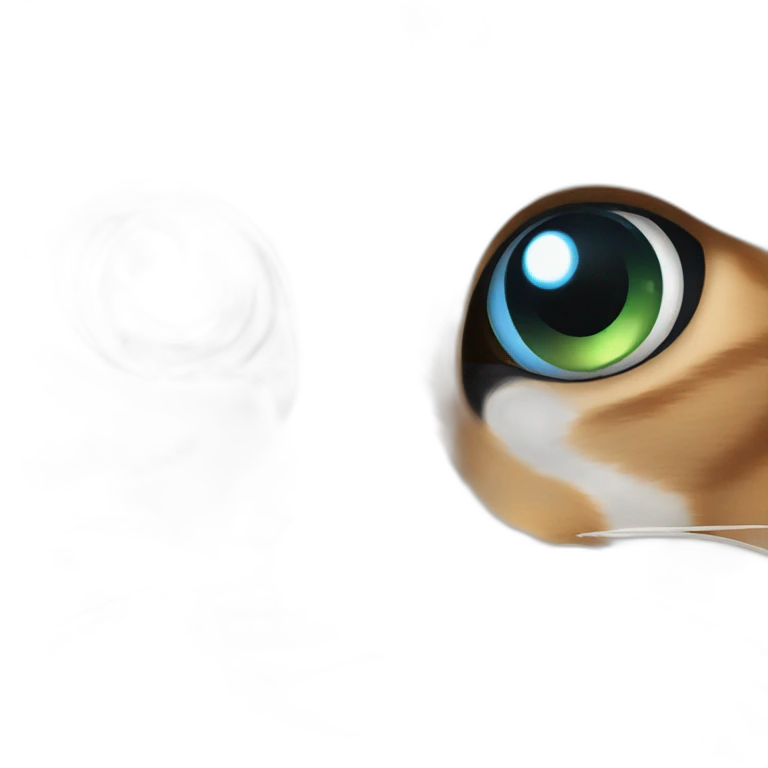 Calico cat with blue and green eyes emoji