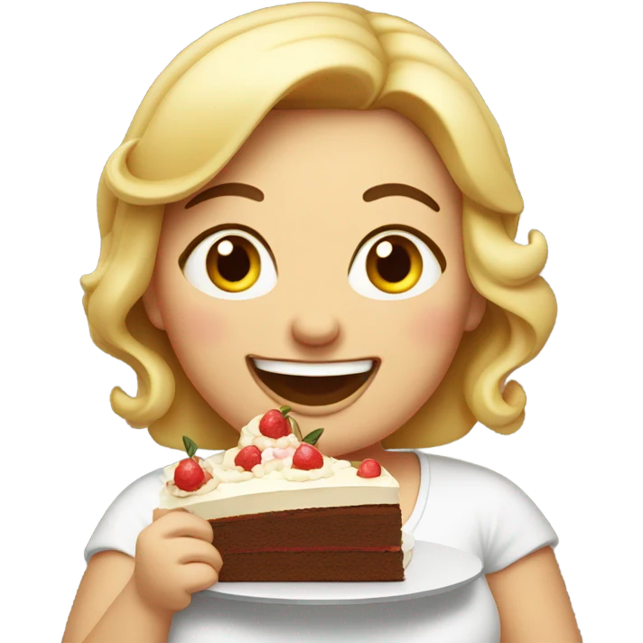 Fat woman eating emoji