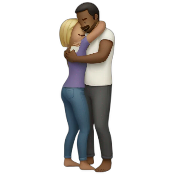Couple White hug emoji