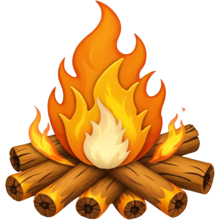 Campfire and wool felt texture emoji