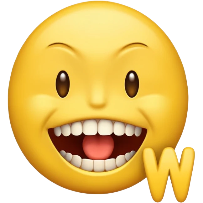 A wtf emoji, with letters emoji