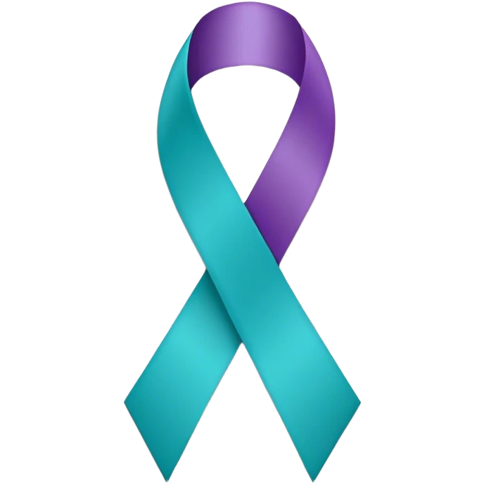 Purple and teal Suicide awareness ribbon emoji