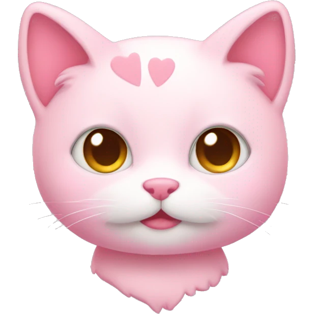 cute, pink-colored kitty emoji with heart eyes using pastel shades emoji