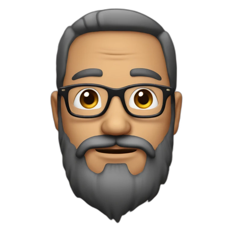 Hombre de 40 años con gafas y barba emoji