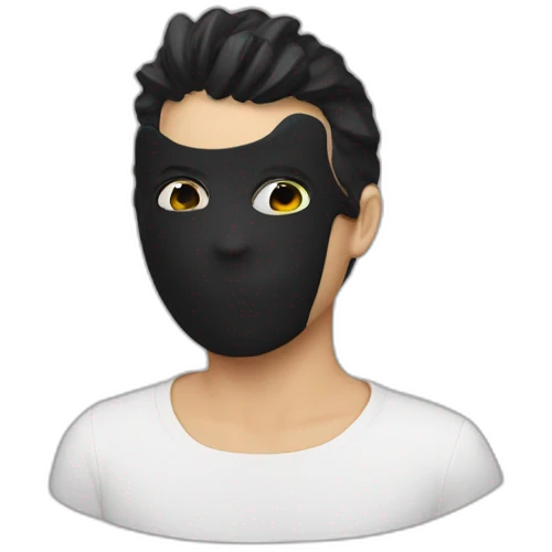 smile emoji in black mask latex emoji
