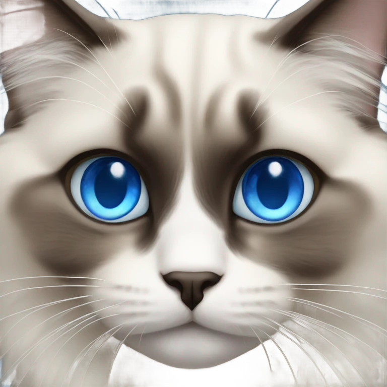 Ragdoll with blue eyes emoji