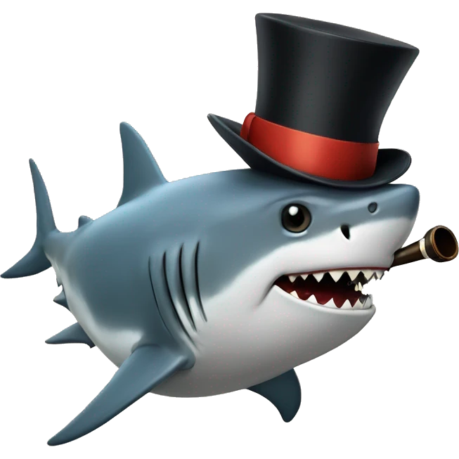 shark smoking a pipe with a tophat emoji