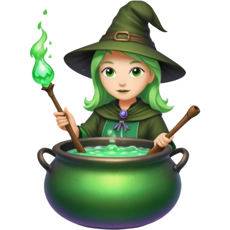 green witch cooking potion emoji