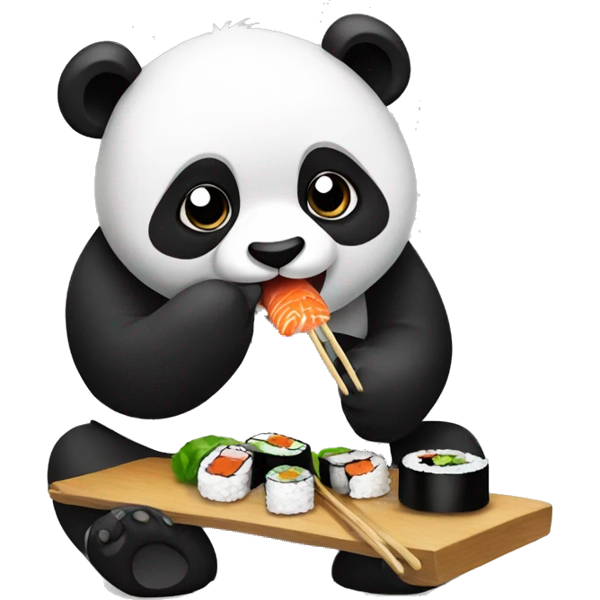 panda eating sushi emoji