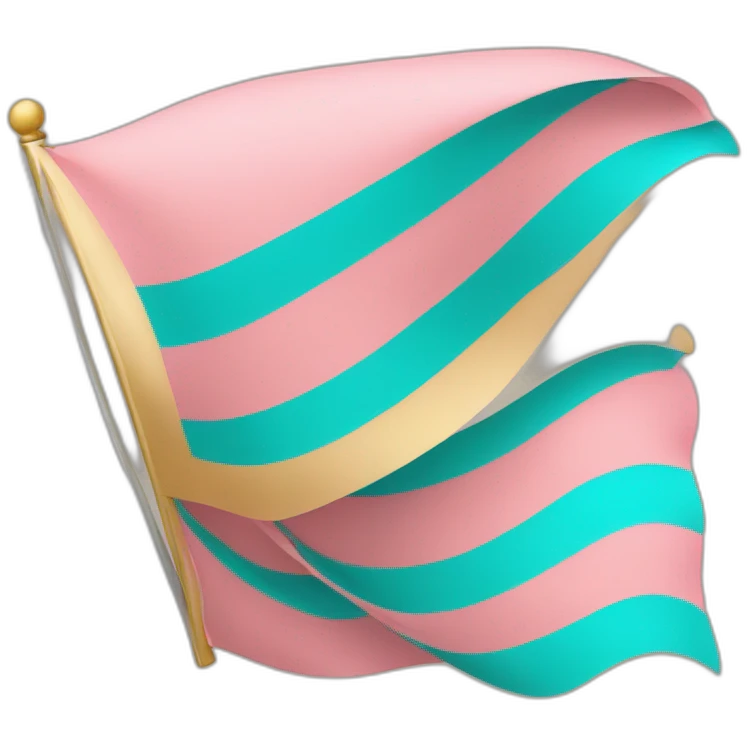 Bandera de 3 colores: rosa, dorado y turquesa emoji