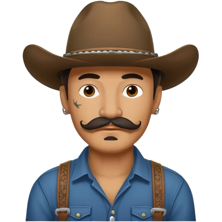 mustached cowboys with tattoos  emoji