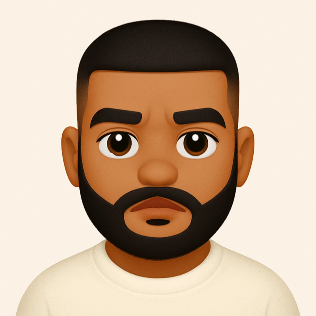 Convert this photo into an emoji style image closely resembling the original person, capturing their facial features and expression accurately. emoji
