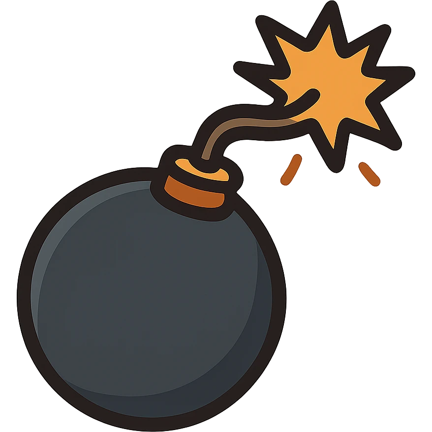 flat toon style bomb emoji