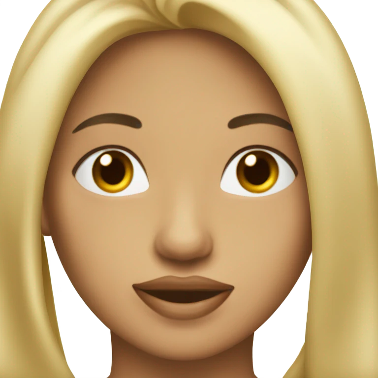 Mujer pelo largo morena clara labios grandes  emoji