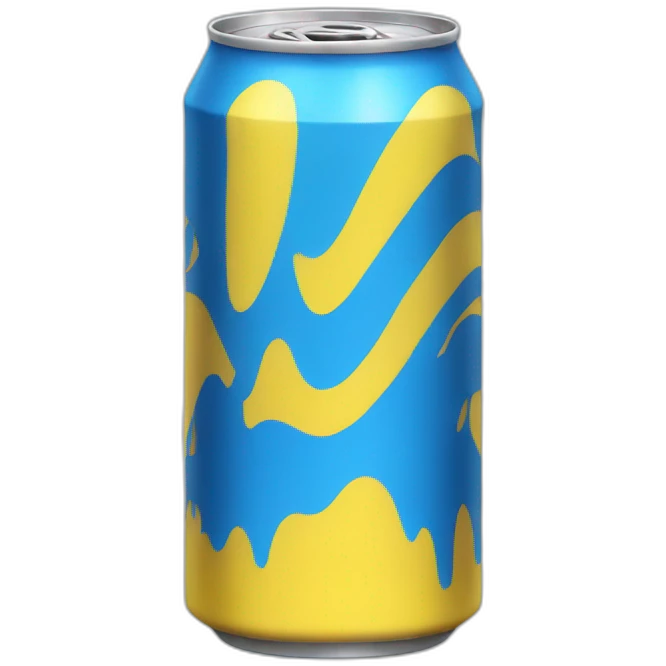 Yellow soda can with blue stripe emoji