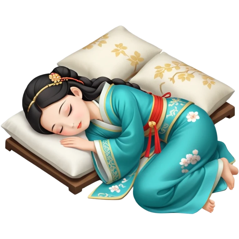 Beautiful girl sleeping in Hanfu emoji