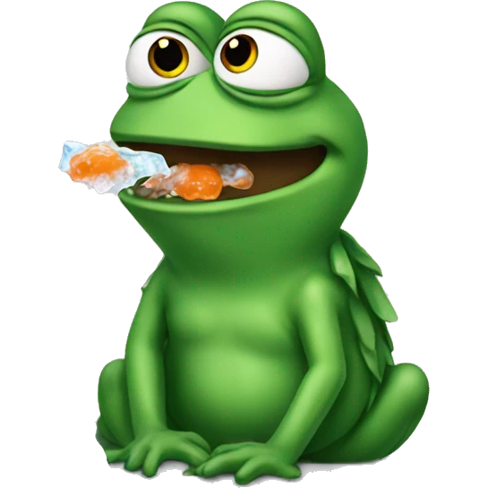 Pepe eating ice emoji