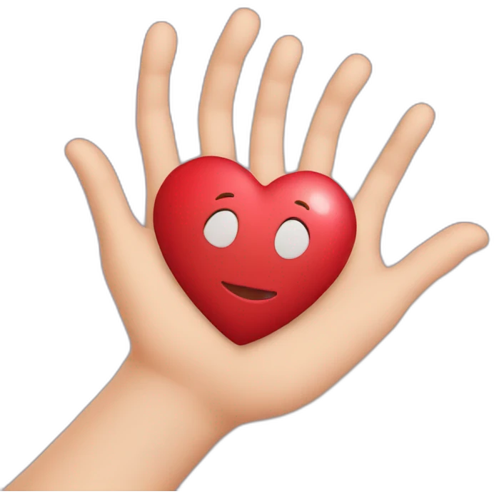 Heart in hand emoji
