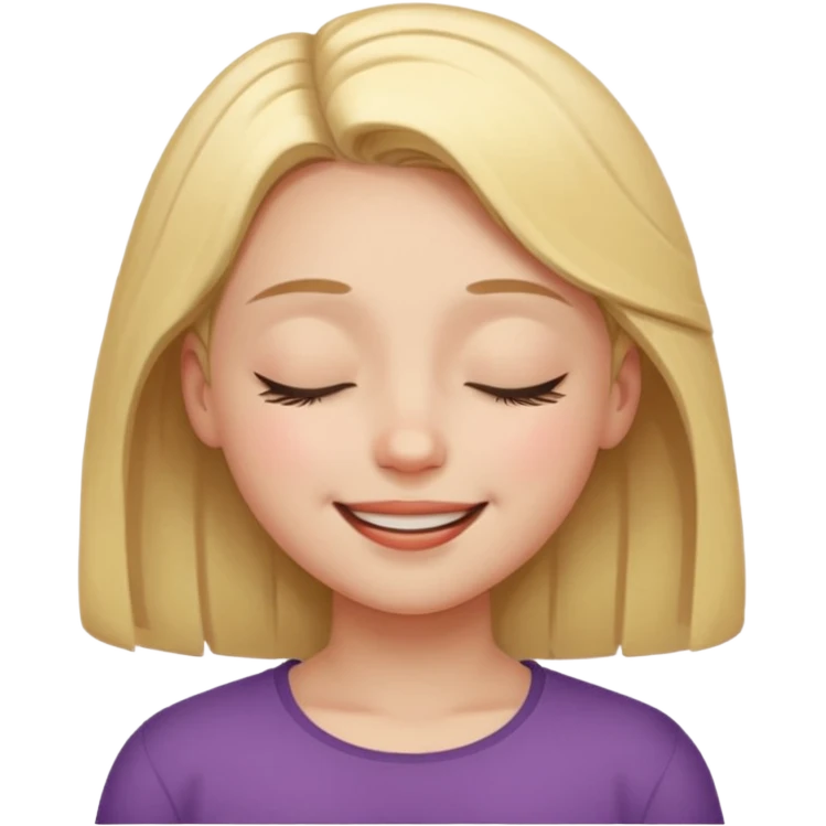 girl, smiling with closed eyes emoji