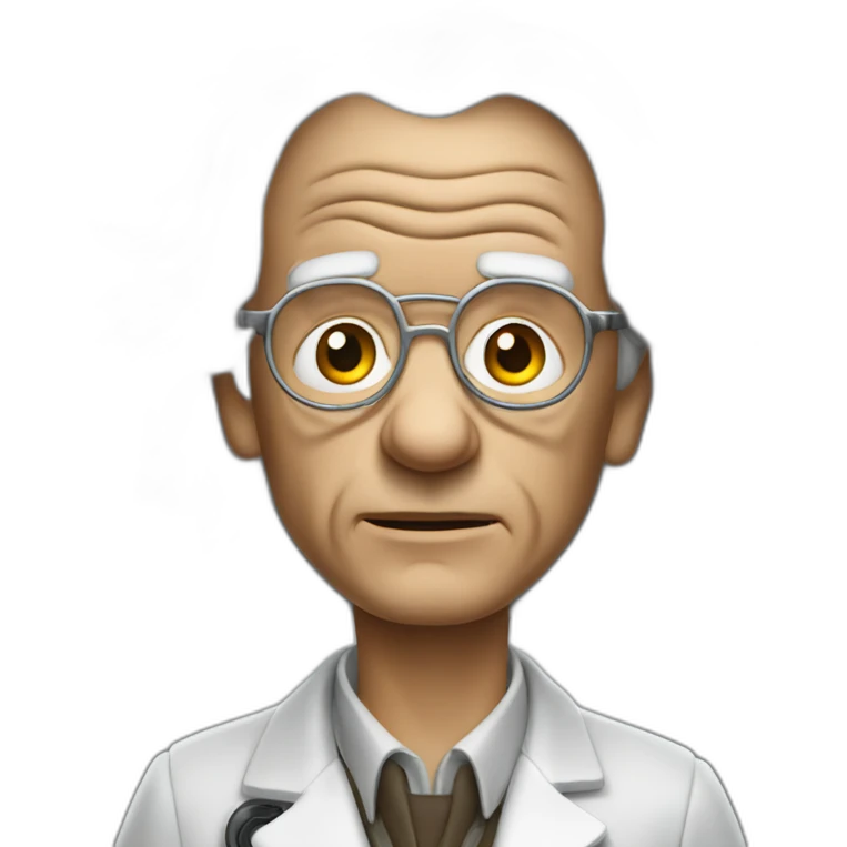 doc brown from back to the future without glasses emoji