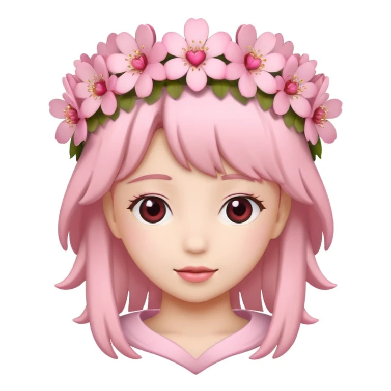 heart with sakura flower crown emoji