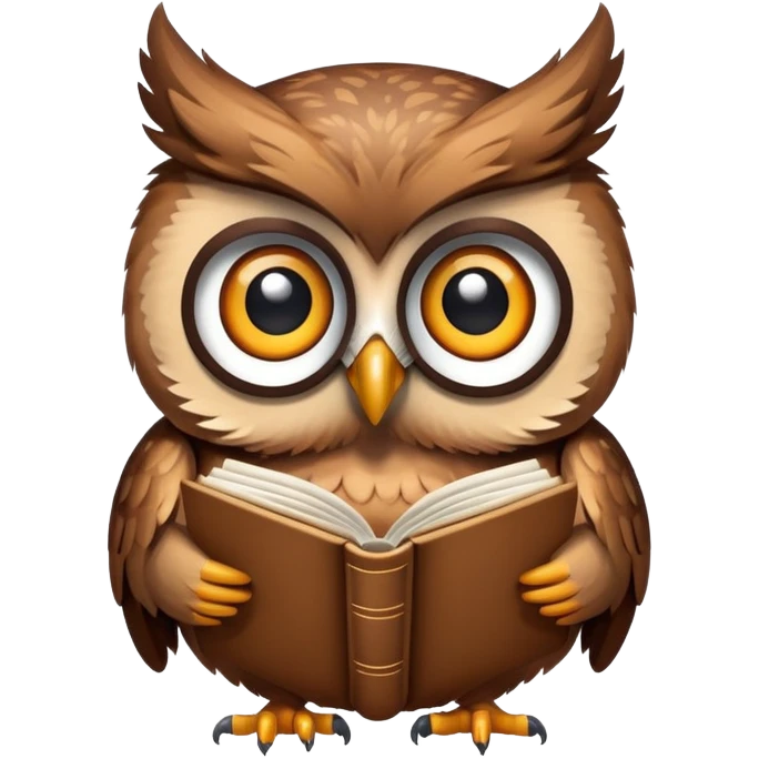 Owl with book emoji