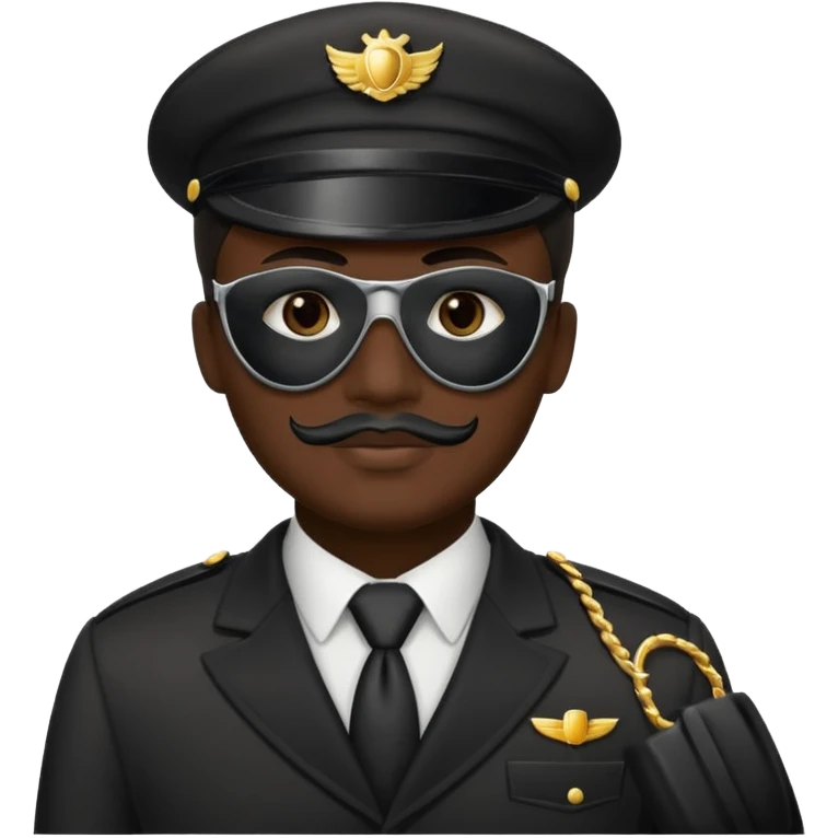 chauffeur with a black face mask emoji