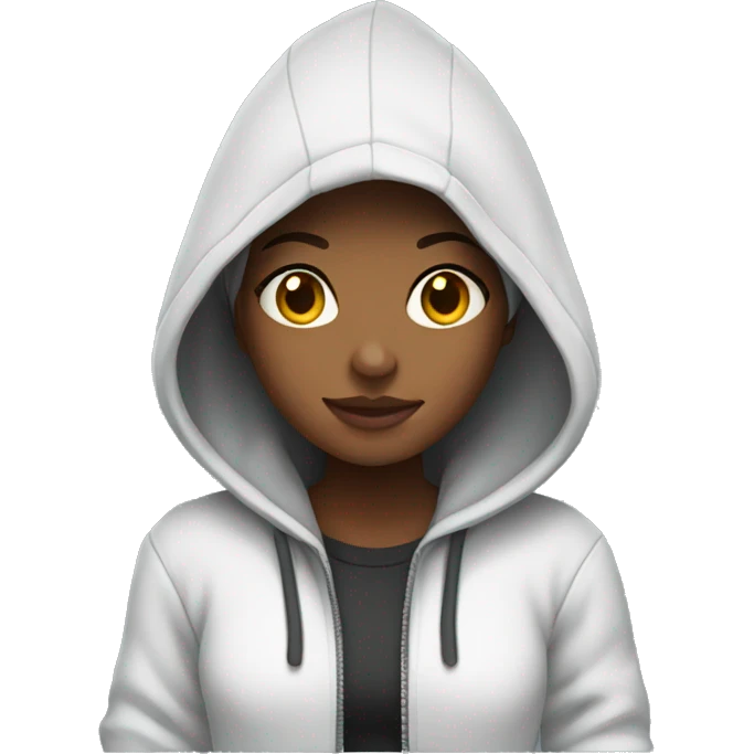 Girl wearing hoodies  emoji