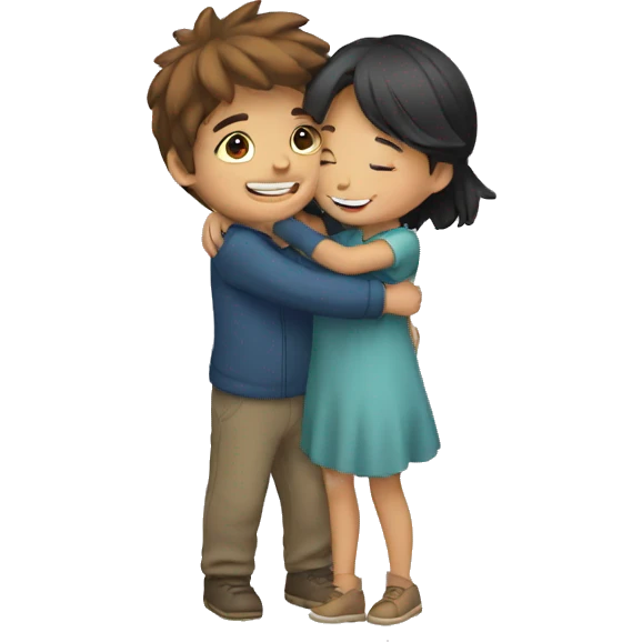 girl and boy hugging emoji