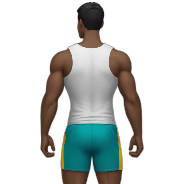 dark haired gym bro back view emoji