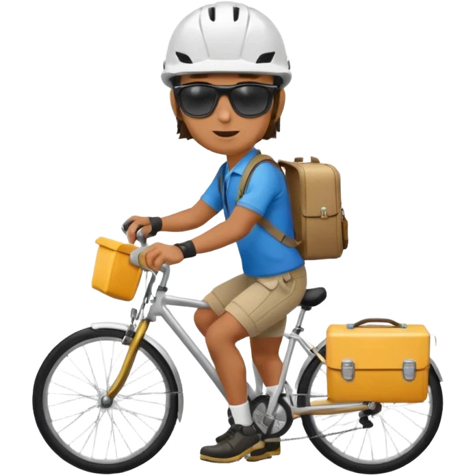 Bike courier with messenger box,Delivery Crew emoji