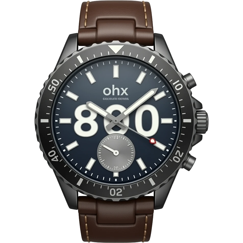 Reloj de mano,con el número "800" emoji