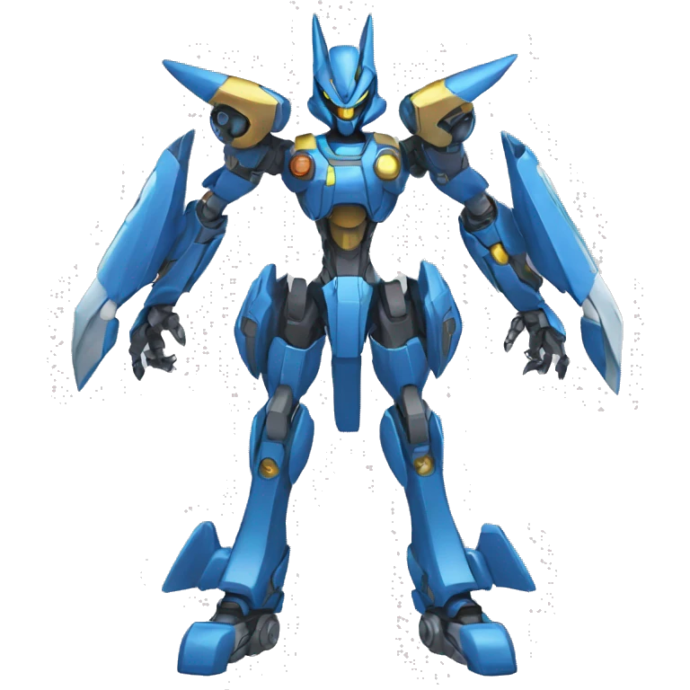 Futuristic mechanical medabot-lucario-mecha full body emoji