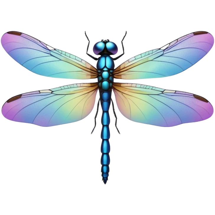 Peaceful Dragonfly change color  keep  black background  emoji