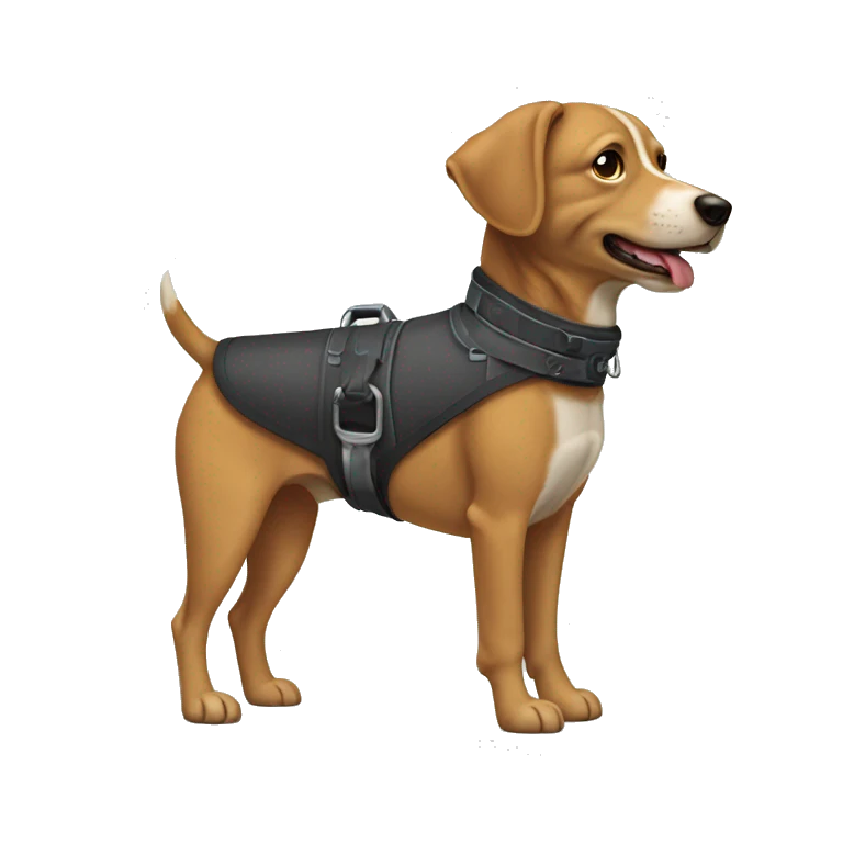 Un chien avec un harnais  emoji