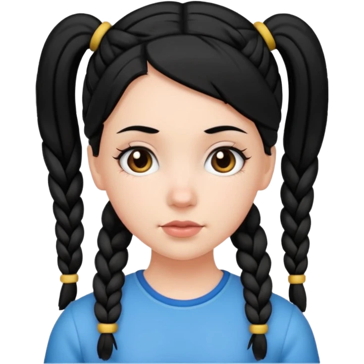 white girl with pig tails haircut black emoji