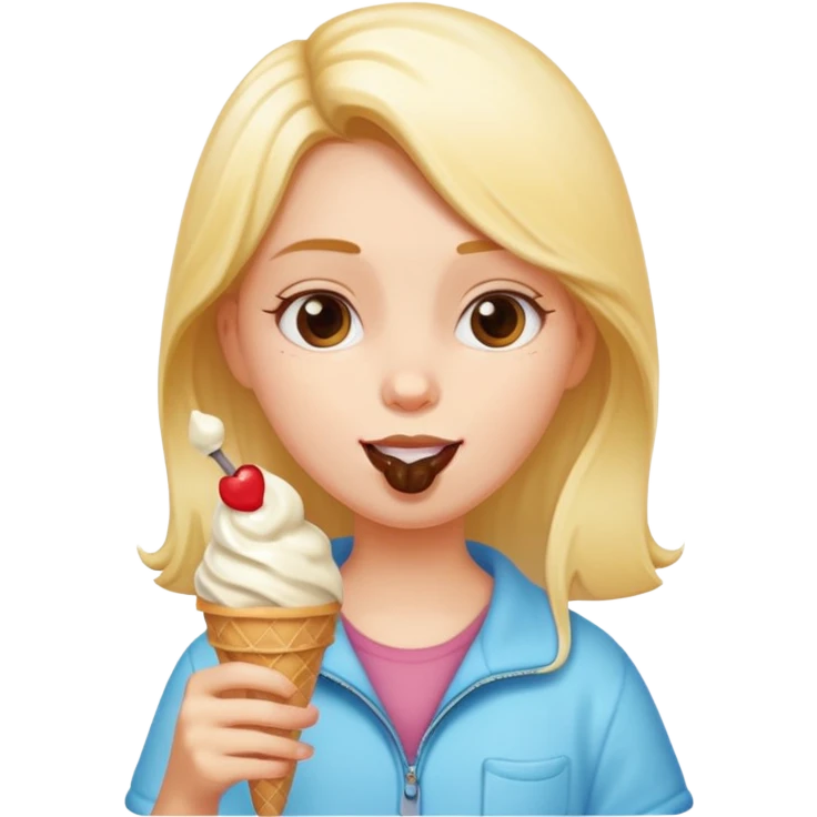 girl eating ice cream emoji