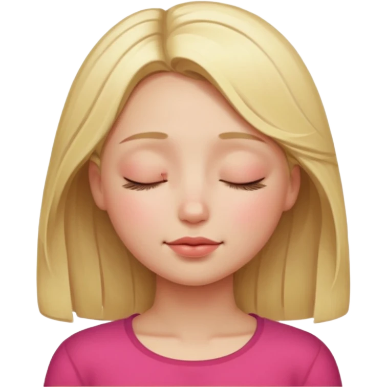 closed eyes blonde girl emoji