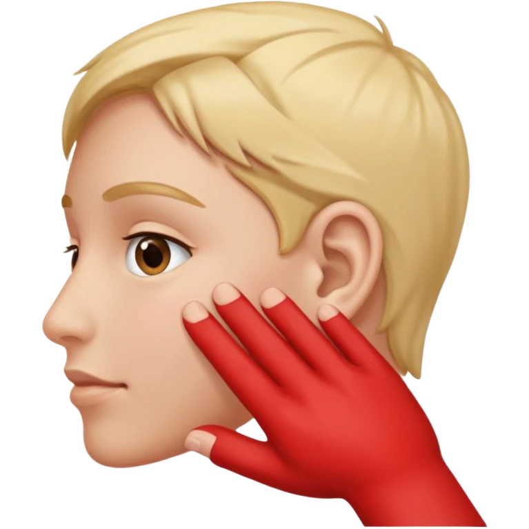 Hand touching ear emoji