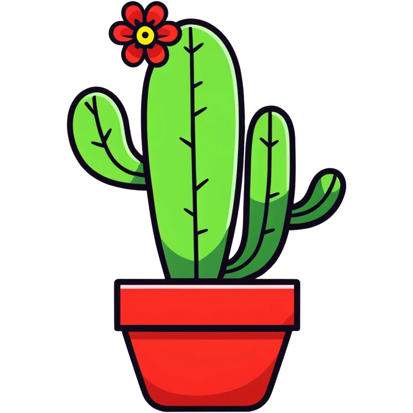 cactus with flower emoji
