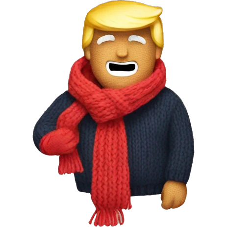 Trump knitting a scarf emoji