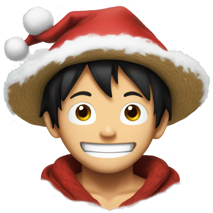 Christmas Luffy emoji
