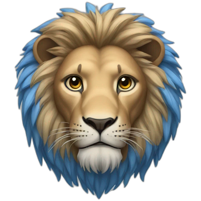 lion blue head emoji