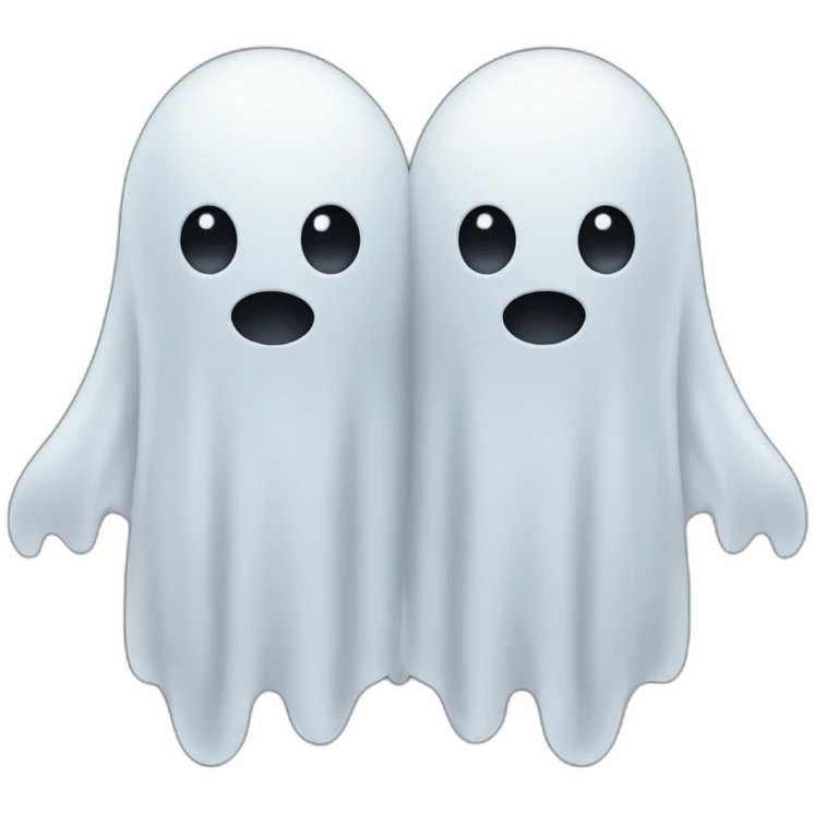 two hugging ghosts emoji