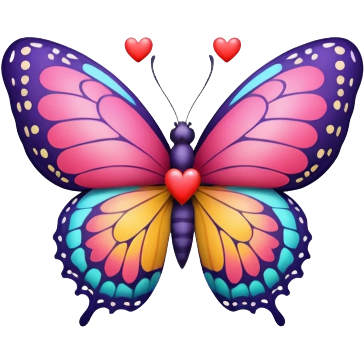 Buterfly with heart emoji