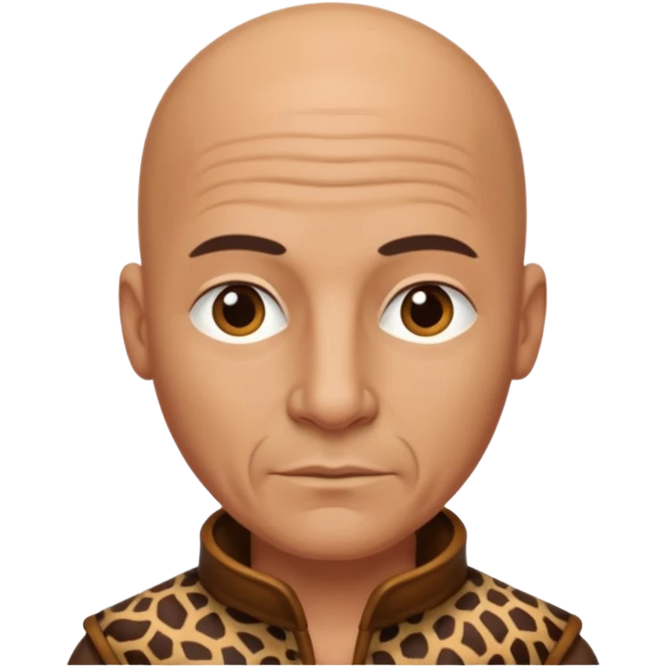 ancient man bold head, animal skin leather emoji