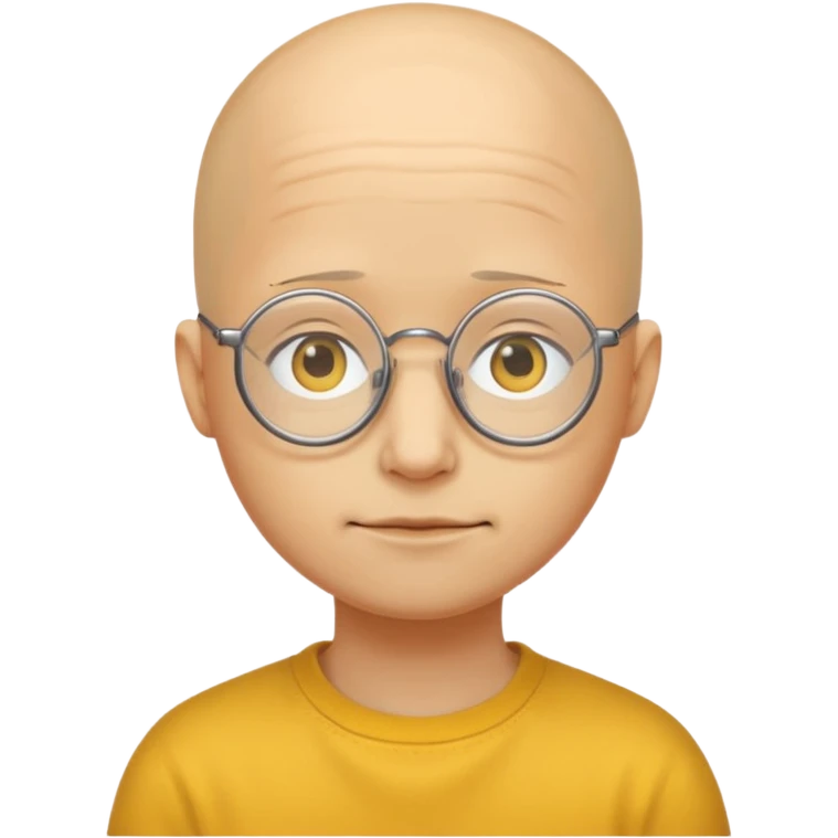 shy no hair circle face yellow emoji