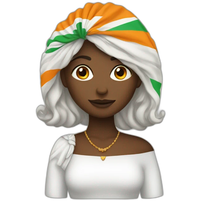 femme avec un drapeau ivoirien emoji