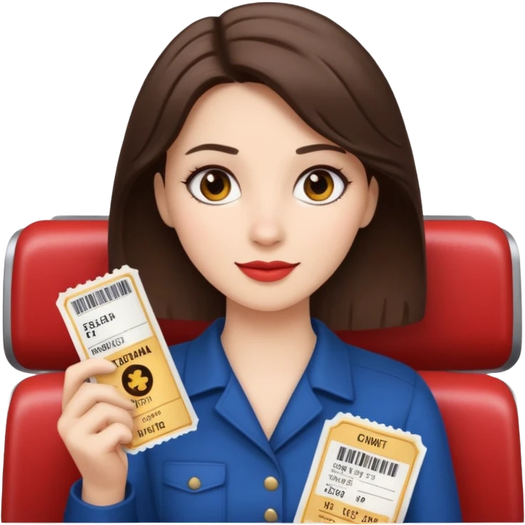 a women White and brunette and her cinéma ticket  emoji