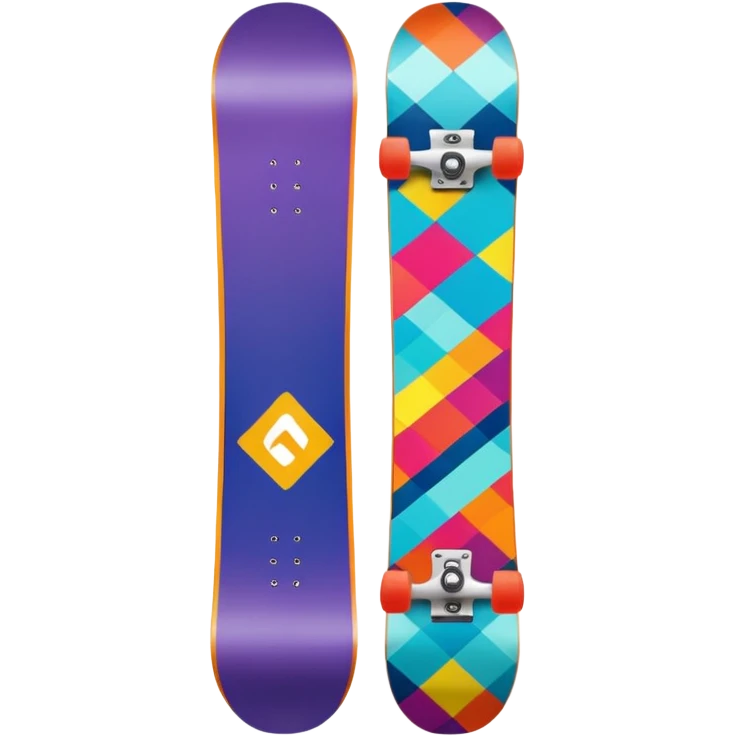 colorful patterned snowboard emoji